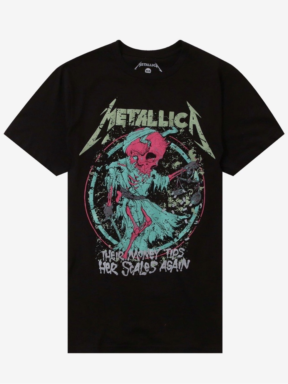 🆕 Metallica And Justice For All Skeleton Graphic Tee
